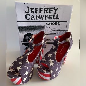 NIB Jeffrey Campbell Americana T-strap retro platforms